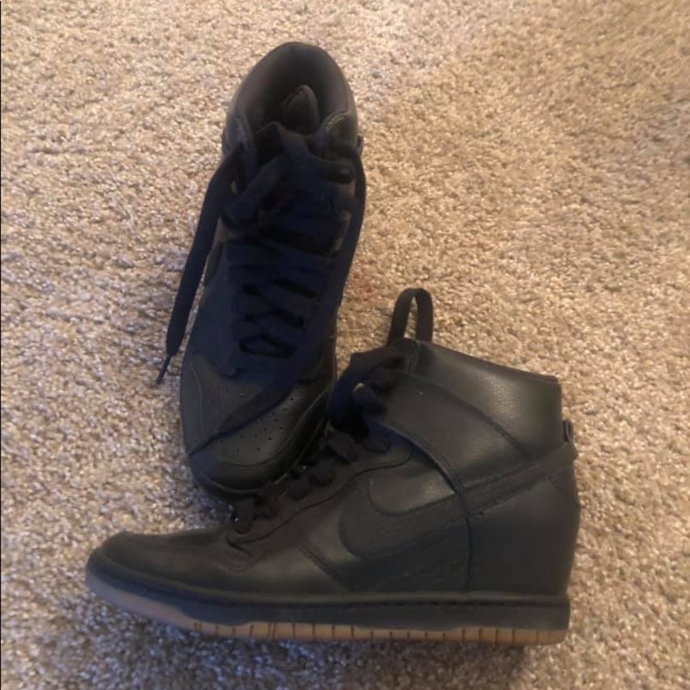 Black Nike Sky Hi Wedge Sneakers